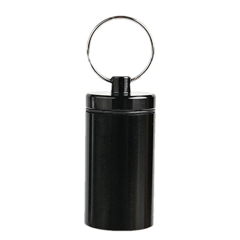 Creative Stainless Steel Medicine Bottle Keychain Case Container Waterproof Holder Aluminum Pill Box Outdoor Camping Tools