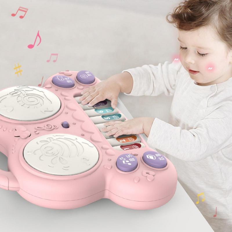 Juguete de tambor de mano para aprendizaje temprano, juego de tambor de Teclado de Piano educativo, instrumento de música interactivo, juguetes de aprendizaje
