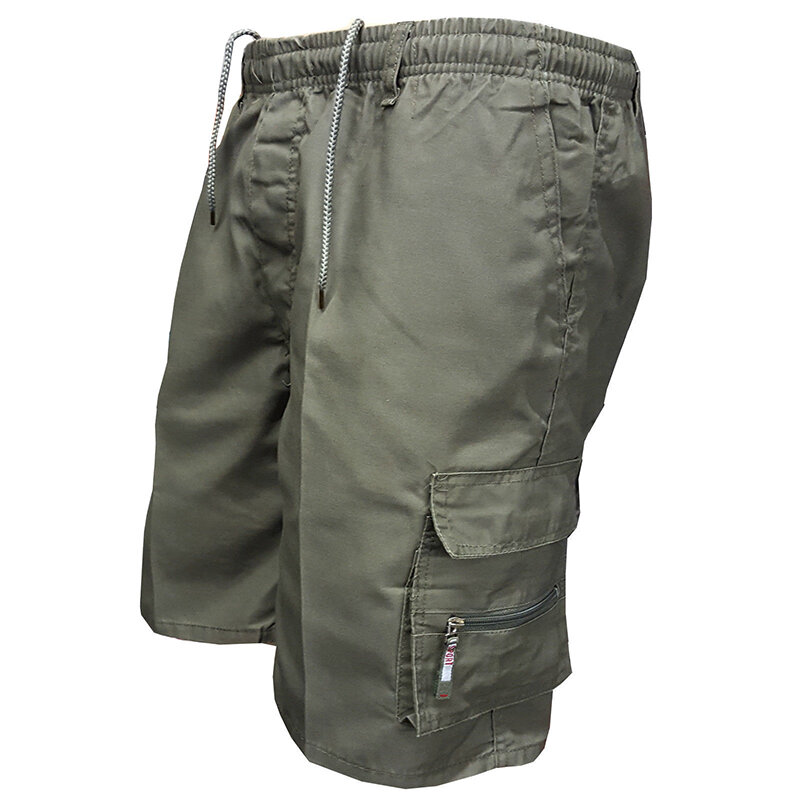Nova moda calças curtas verão shorts de carga masculina casual solto cordão shorts camuflagem