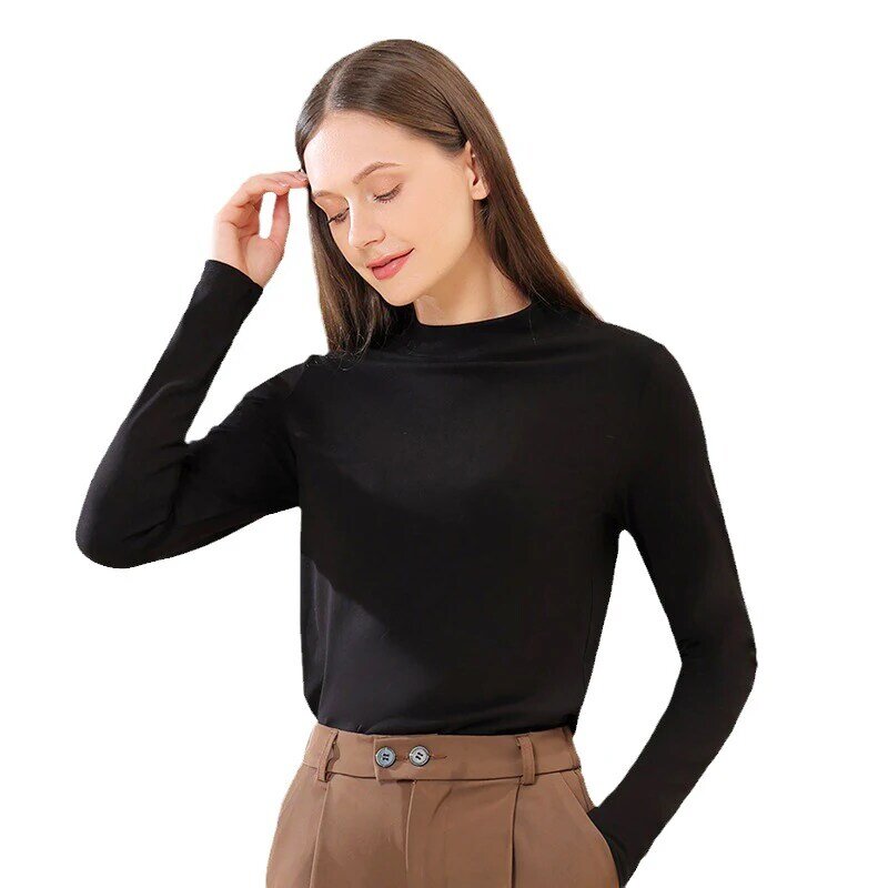 New Womens Top Casual Solid Long Sleeve Sweatshirt Loose Girl Pullover Tops Blouse Female Spring Autumn Clothing Undershirt