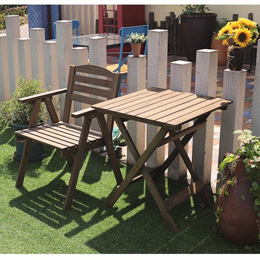 Balcone mobili da giardino per esterni struttura in metallo tavolino pieghevole e sedia set da giardino in legno per patio