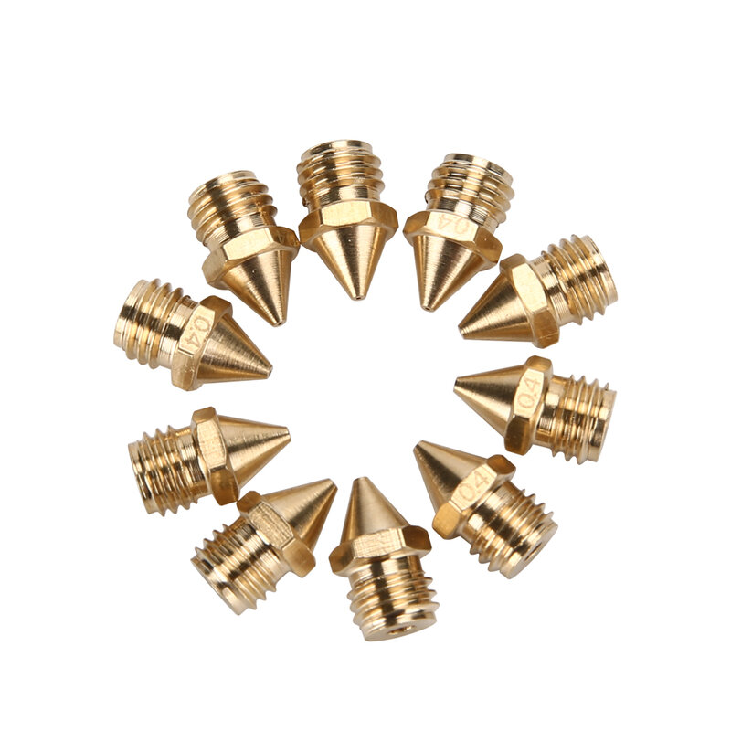 5pcs M7 Brass 2 In 1 Out 0.4mm Nozzles for Geeetech A10M, A20M, A30M, A10T, A20T, A30T, Creality CR-X/ CR-X Pro 3D Printer