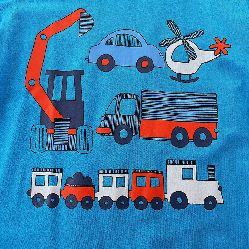 TopAosd-T-shirt à col rond pour enfants, style dessin animé, coton, manches courtes, été, nouveau