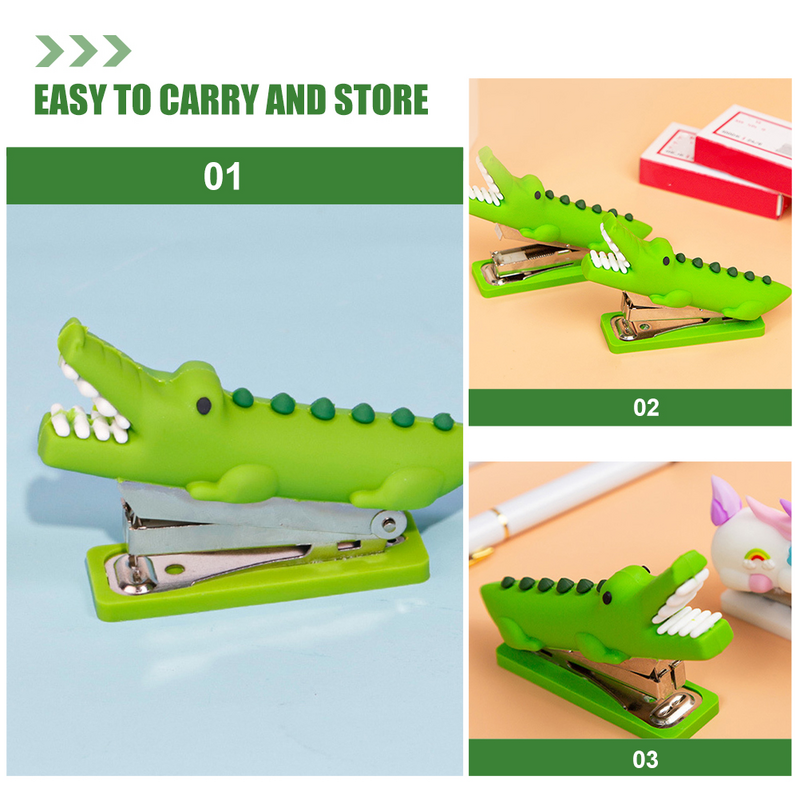 Krokodil hefter niedliches Tier lustiger Schreibtisch poratble Mini Handheld Kinder Schule Preis Büro Briefpapier