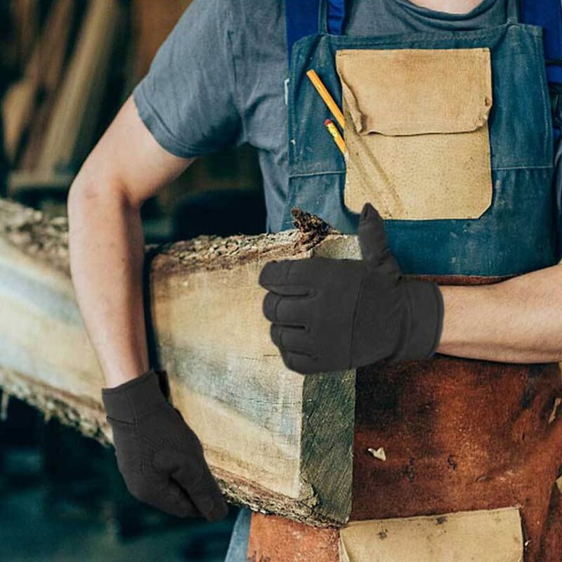 Guanti da lavoro neri con dita intere guanti morbidi per l'assorbimento del sudore guanti di sicurezza resistenti all'usura antiscivolo da lavoro all'aperto