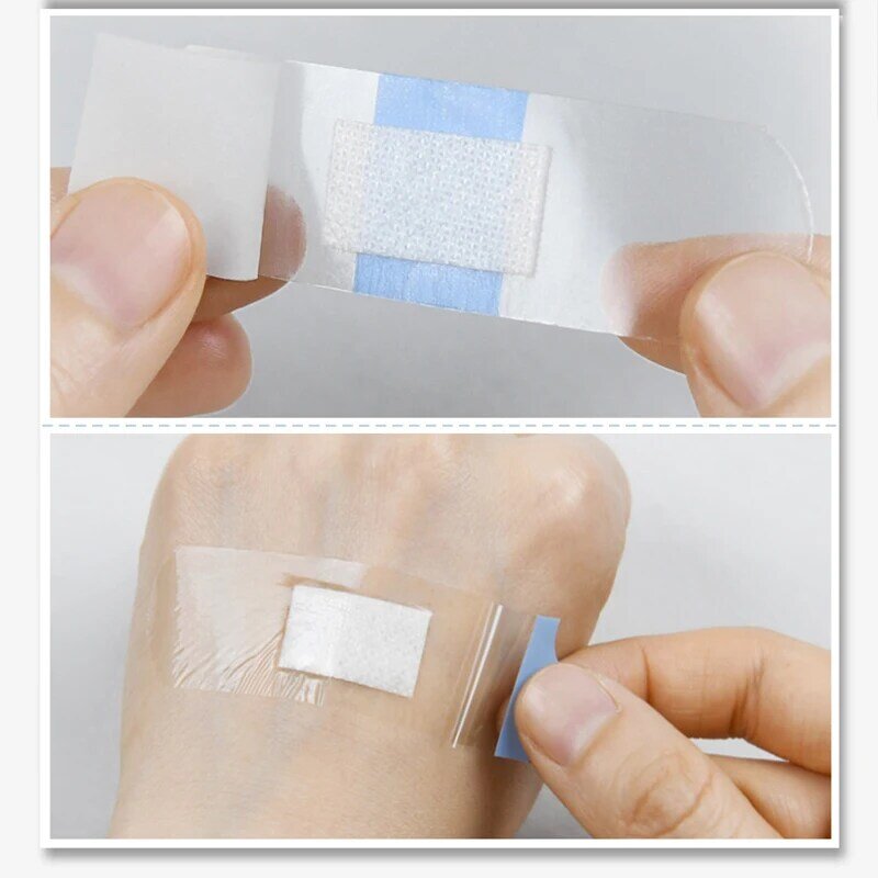 Band Aid impermeável transparente, Tiras médicas adesivas, Ferida de gesso para esportes, Banho, Protetor, Primeiros socorros, PU, 50 pcs, 120pcs