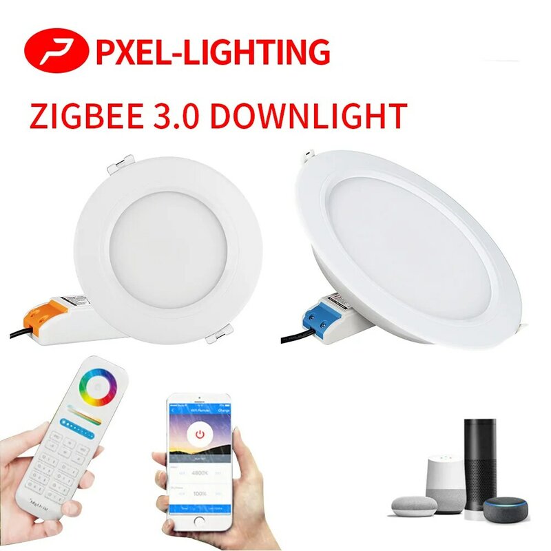 Miboxer Zigbee 원형 패널 천장 조명, 거실 다이닝 룸 AC100-240V, 3.0 RGB + CCT LED 다운라이트, 6W FUT068Z, 12W FUT066Z