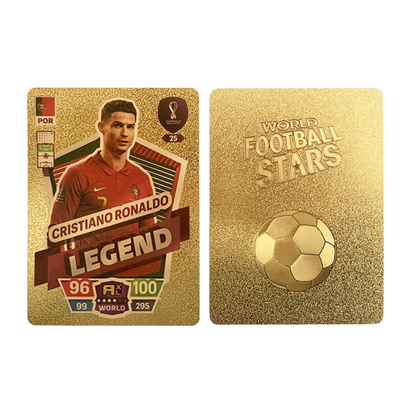World Football Stars 27/55 Pcs Limited Edition Gold Cards  Plastic Material Football Player Toys Card Children's Fan Gifts Pack