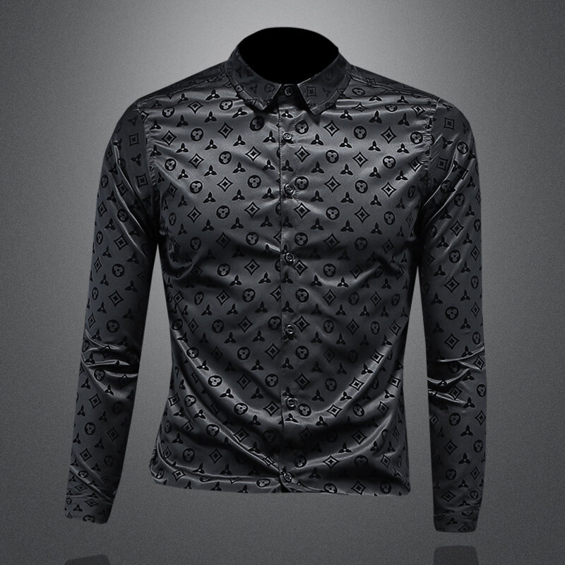 Мужская брендовая рубашка высокого качества, высококачественная ткань, удобный Приталенный топ в качестве базовой, персонализированная и модная мужская рубашка