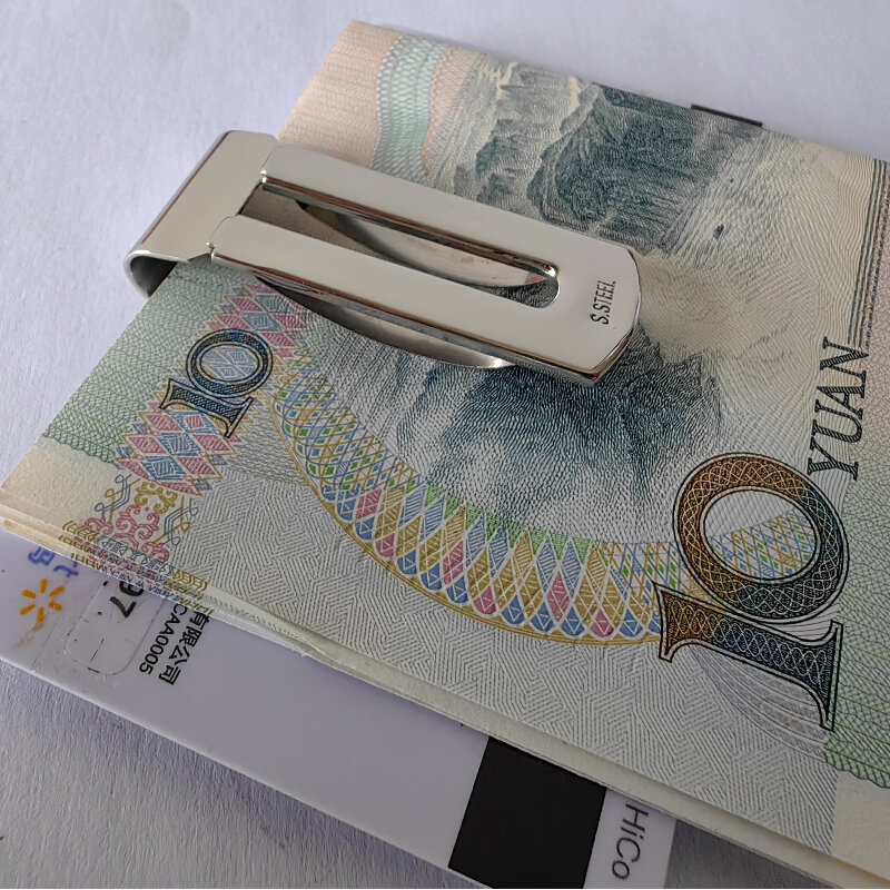 Fermasoldi in acciaio inossidabile con porta banconote in metallo con porta carte di credito tascabile sottile in vera fibra di carbonio per uomo