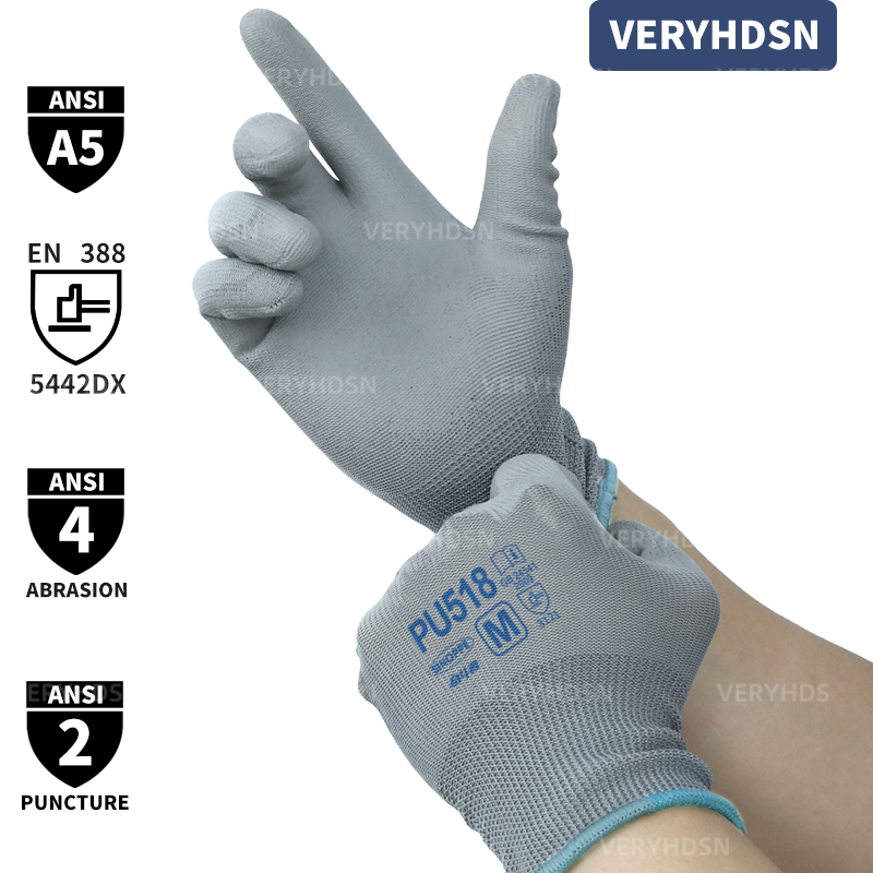 Sarung tangan kerja ultra-tipis Pria & Wanita, 3 pasang sarung tangan kerja manset rajut kuat antiselip pegangan layar sentuh tahan lama & bersirkulasi untuk Pria & Wanita