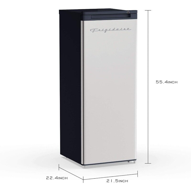 Frigidaire-congelador vertical de EFRF696-AMZ, 6,5 cu ft, Serie de diseño platino inoxidable, plateado