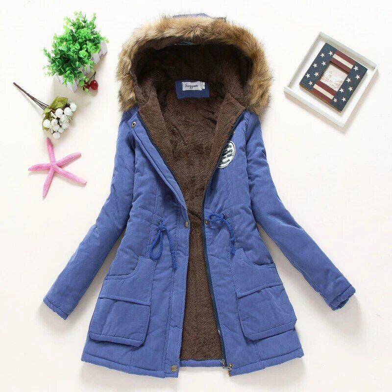 Jaket mantel bulu halus hangat untuk musim dingin, mantel pakaian luar empuk tebal ukuran ekstra besar bertudung warna polos Vintage mewah 2023