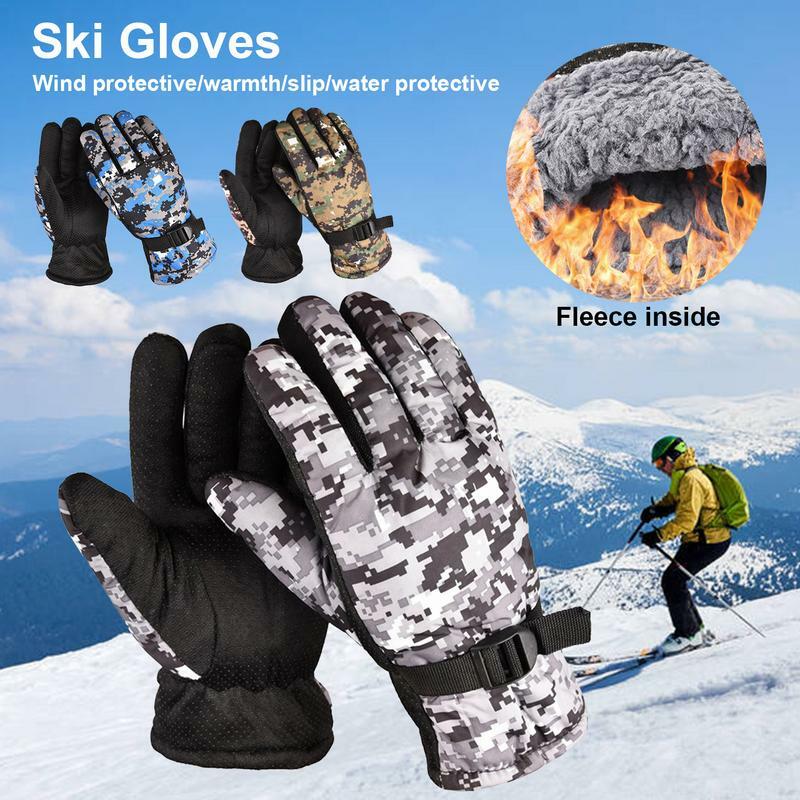 Rękawice narciarskie zimowe ciepłe wodoodporne i oddychające rękawice na śnieg rękawice motocyklowe dla zimna pogoda mężczyzn kobiet dorośli i dzieci