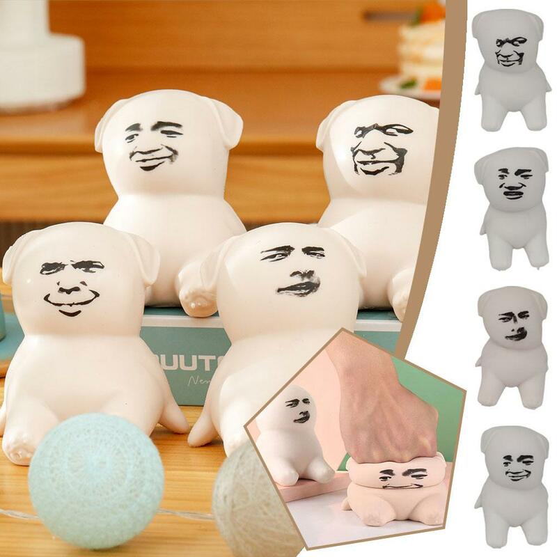 Decompression Toys Sand Sculpture Expression Dog Children Squeeze Pinch Toy Cute Funny Doll Soft Rubber Stress Toy For Kid P8U8
