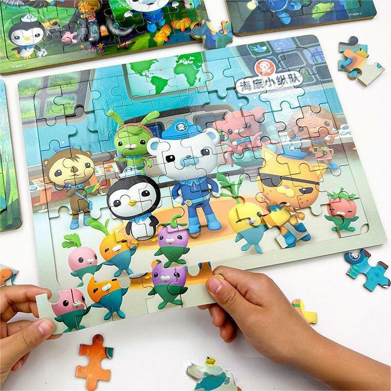 The octonauts gambar Puzzle Jigsaw mainan DIY GUP tokoh aksi kendaraan hadiah ulang tahun mainan anak-anak 100/200 buah tidak ada kotak asli