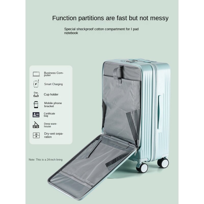Чемодан среднего размера 20, 22, 24, 26 дюймов, для мужчин и женщин, многофункциональный Дорожный чемодан с кодовым замком и колесами.