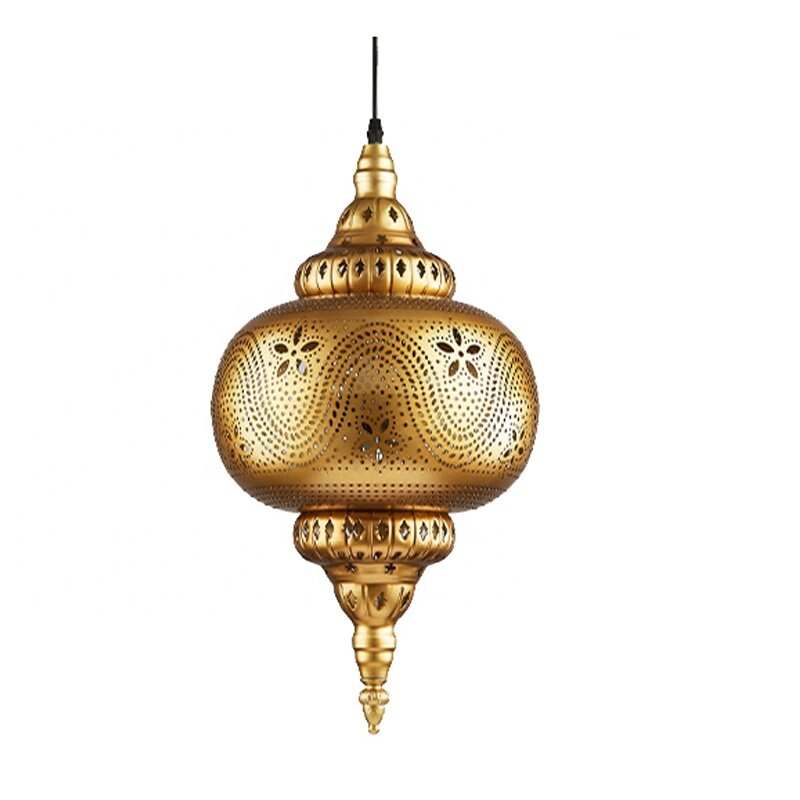 Lámpara de techo de hierro árabe Thaise, lámpara colgante tailandesa, lámpara de araña islámica, lámpara colgante musulmana marroquí