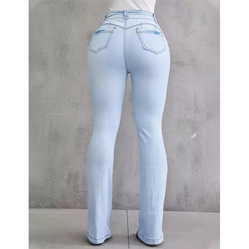 กางเกงยีนส์ขายาว2023แฟชั่นใหม่, กางเกงยีนส์ทรงสกินนี่เอวสูงสลิมฟิตเอวเล็กเอวสูง