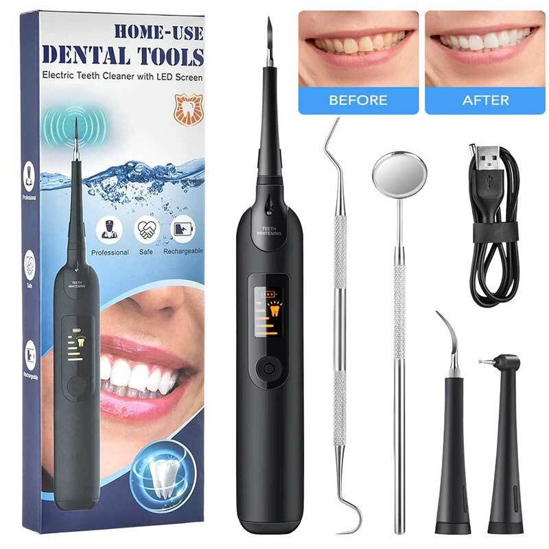 Limpiador de dientes Ultra sónico, pantalla LED, 5 engranajes, vibración de alta frecuencia, blanqueamiento de dientes, raspador de sarro, eliminación de sarro de manchas de dientes
