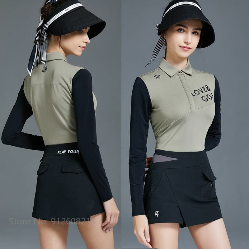 SG-falda de Golf para mujer, Pantalón corto con bolsillo, cintura alta, antiexposición