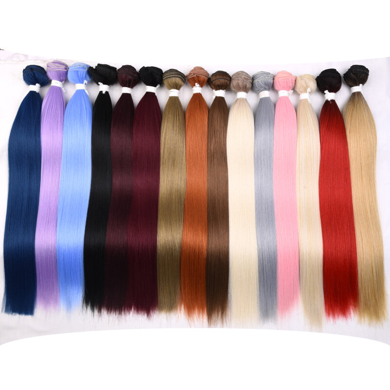 Cabelo Organico liso pacote super longo sintético tecer extensão do cabelo falso yaki cabelo reto tecelagem cor laranja completo para terminar yunrong