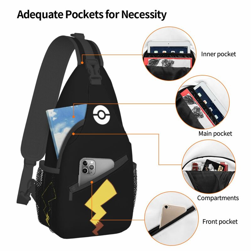 Pikachu Pokemon Chect Bag Crossbody Backpack Merch For Men Woman Trendy Belt Bag
