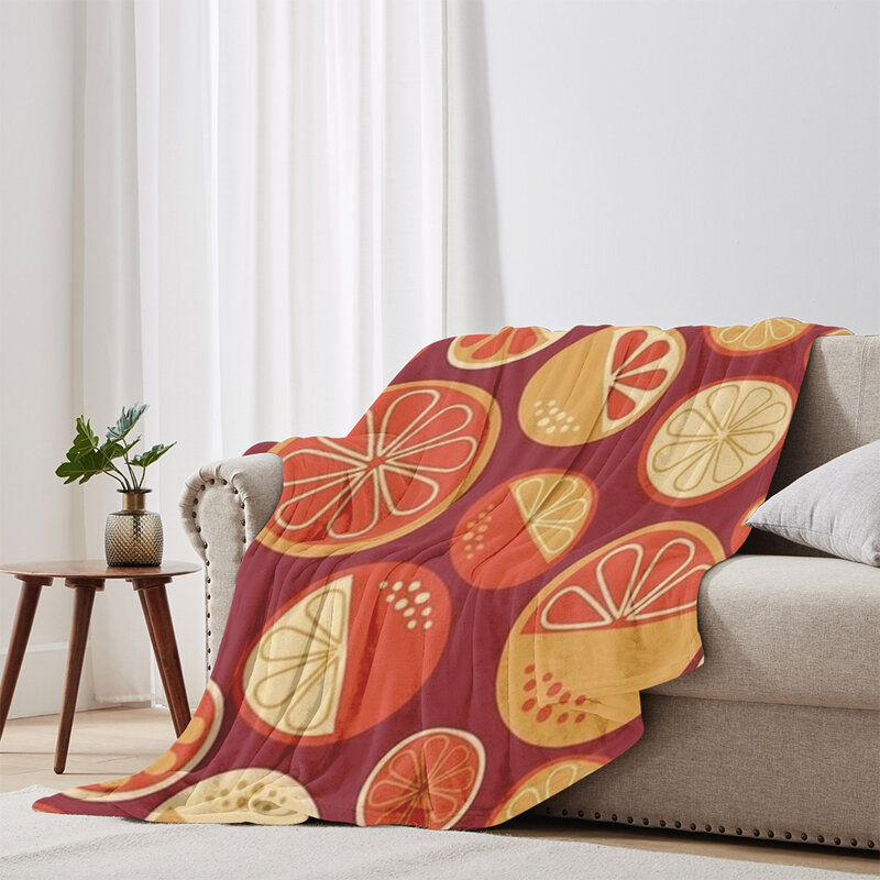 Мягкое Фланелевое аниме одеяло с фруктами, одеяло для гостиной, спальни, кровати, дивана, пикника
