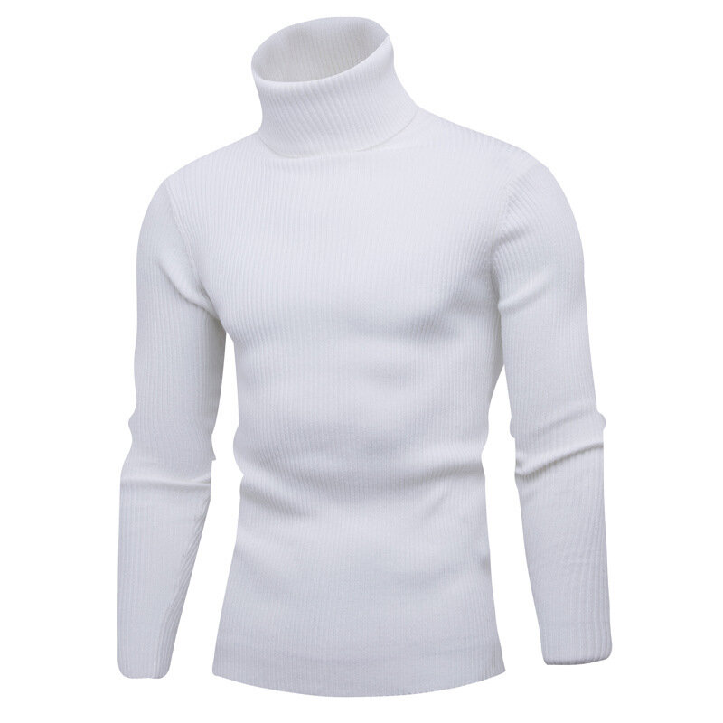 2022ใหม่ผู้ชายเสื้อคอเต่าหนาเสื้อกันหนาวผู้ชายสบายๆแนวตั้งลายเสื้อ