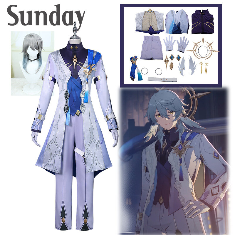 Honkai Star Rail disfraz de Cosplay de Domingo, uniforme, peluca, zapatos, utilería, trajes de juego de rol de Anime