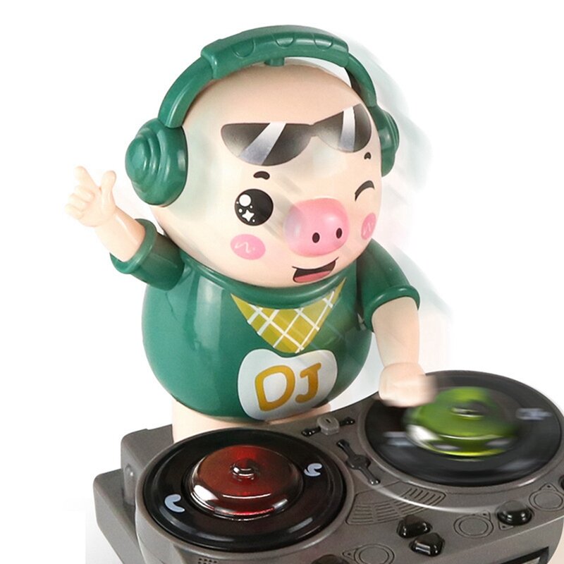 DJ Rock Pig Kinder Spielzeug leichte Musik Spaß elektronische Party Puppe Schwein Waddles tanzt Musikspiel zeug