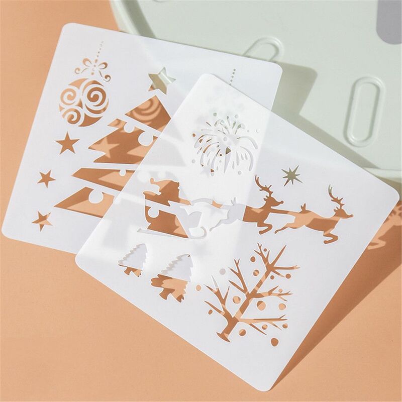 Plantillas de capas decorativas para álbum de recortes, plantilla de pintura de Feliz Navidad