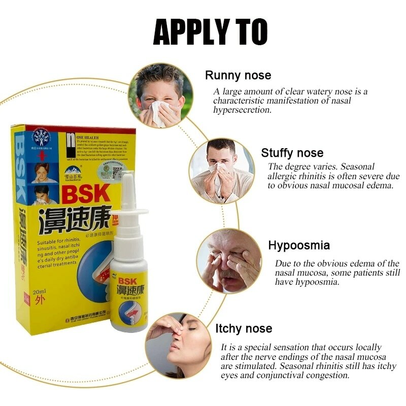 Per la rinite e la sinusite Comfort Spray nasale viene utilizzato pulisce e cura le gocce nasali assorbono i batteri e nutrono l'assistenza sanitaria