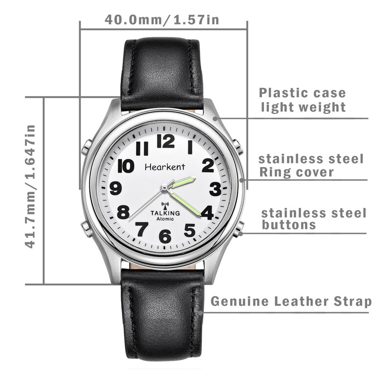 Relógio Hearkent-Talking para mulheres, mulheres cegas, relógios de quartzo na moda, visualmente imposto com números grandes, idosos