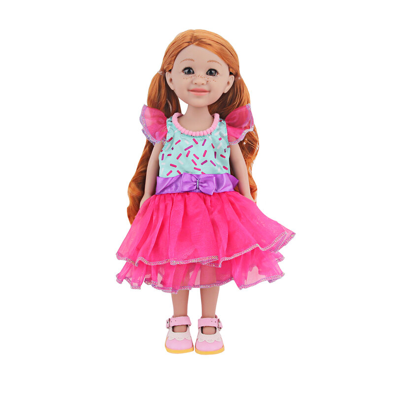男の子と女の子のためのアメリカの綿の人形の服セット、ロシアの人形のおもちゃ、DIYギフト、35cmのドレス、14.5インチ