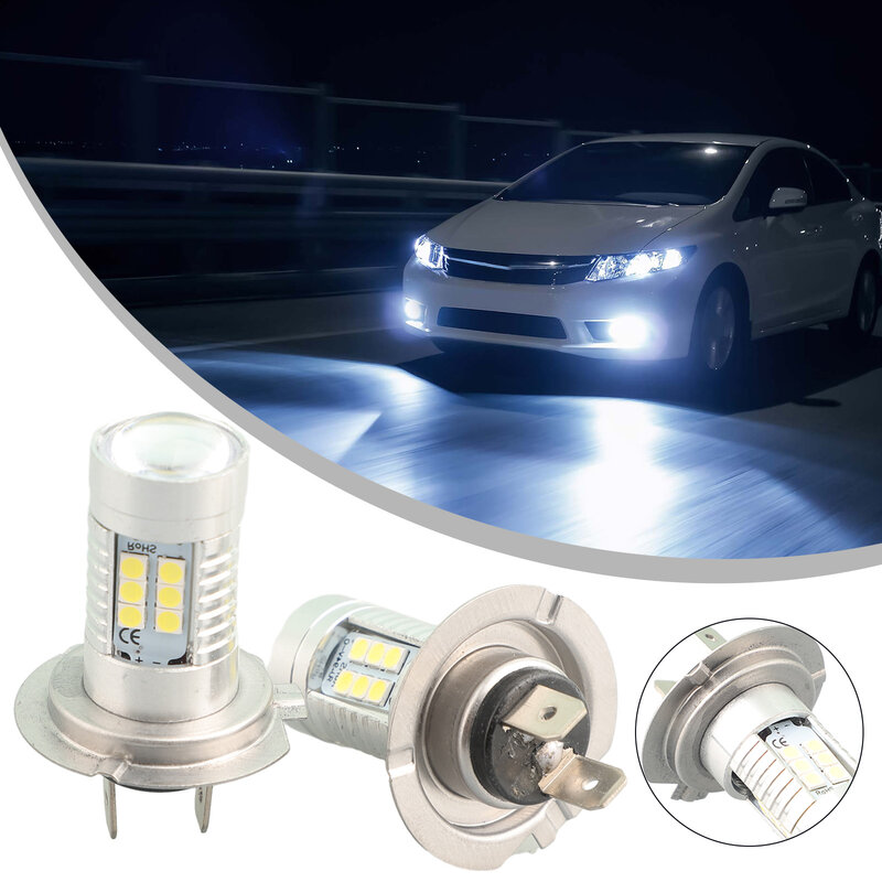 Комплект ламп для фар H7 светодиодный Bulb Kit Водонепроницаемый белый 8,5*4,0 см H7 12 В напряжение 2 шт. Прочный термостойкий