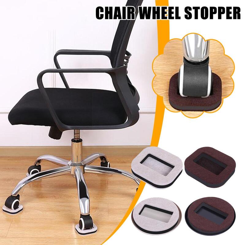 Tope de rueda para silla de oficina, almohadilla antideslizante, Protector de madera dura, 5 piezas