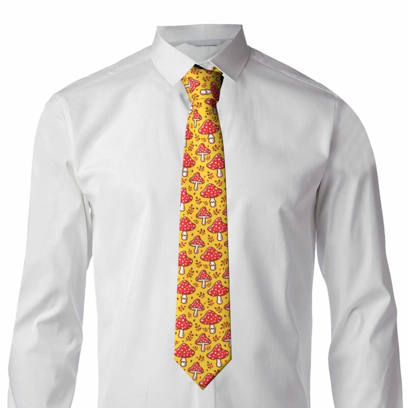 Mens Tie Slim Skinny Amanita Mushroom Necktie Fashion Free Style Tie for Party Wedding