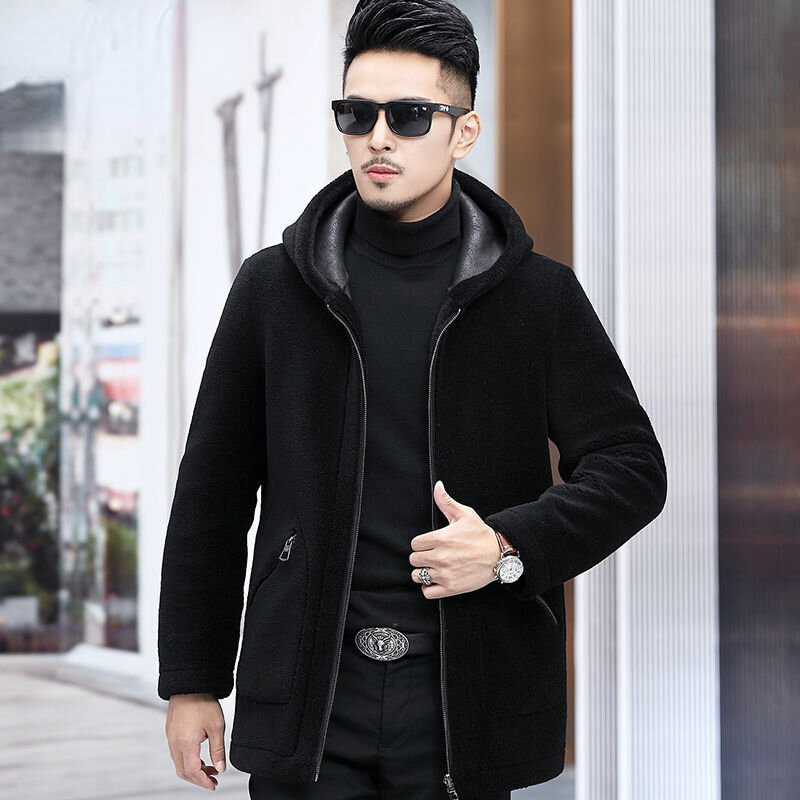 Зимняя мужская теплая куртка с капюшоном, мужская повседневная уличная куртка с длинным рукавом, утепленная одежда с меховым воротником, Мужская Уличная одежда, куртки G424
