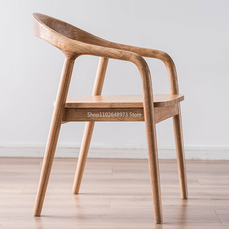 แขนหนังเก้าอี้ทรงโมเดิร์นนอร์ดิกที่ทันสมัยเหมาะกับเก้าอี้ทรงโมเดิร์นไม้หรูหรานักออกแบบมือถือ perabot rumah