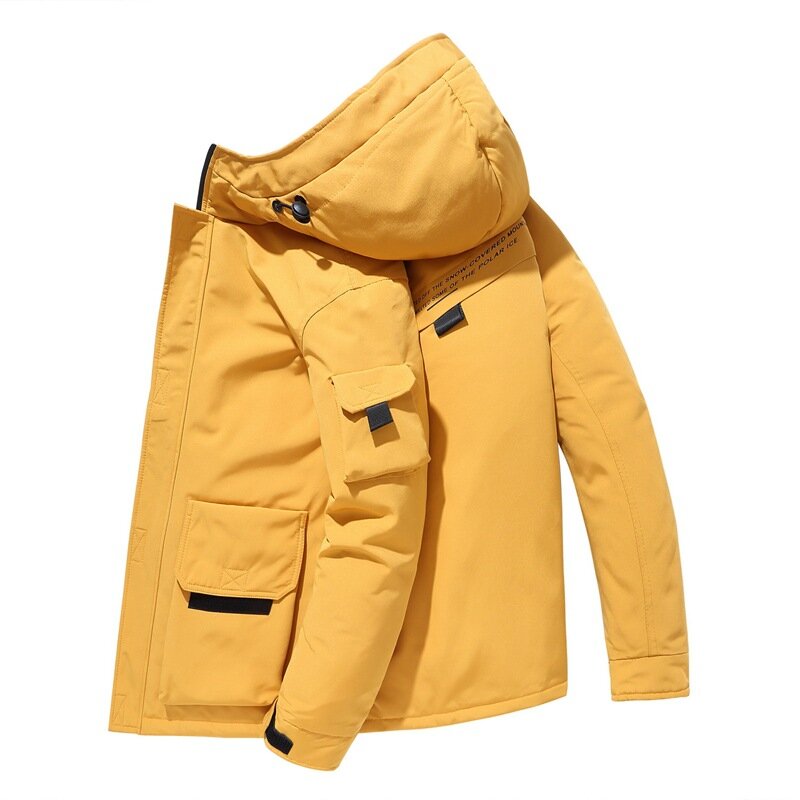 남성용 작업복 다운 재킷, 한국 패션, 멋지고 짧은 두꺼운 따뜻한 재킷, 가을 및 겨울, 신상