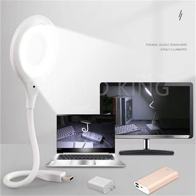 Miniluz LED de noche para lectura, toma de corriente portátil con USB, protección ocular, para dormitorio y portátil