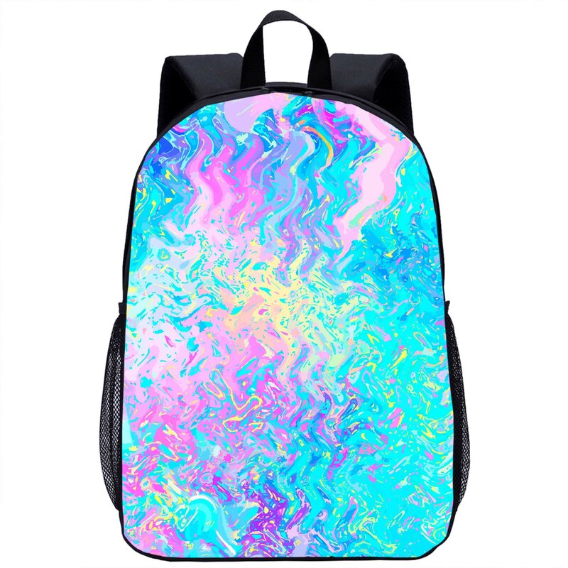 Abstrakcyjna płynna torba szkolna w pięknym kolorze dziewczęca moda chłopięcy tornister fajna torba podróżna na laptopa nastolatka z nadrukiem 3D torby na książki