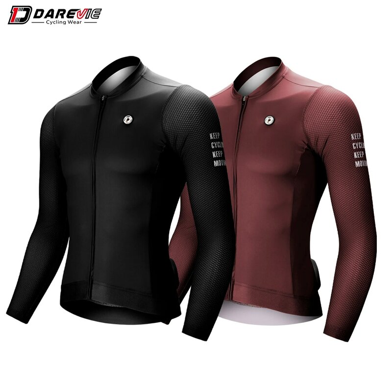 Darevie-Jersey de ciclismo masculino de manga comprida, roupa respirável, camisa anti-UV, MTB, estrada, verão, 2022