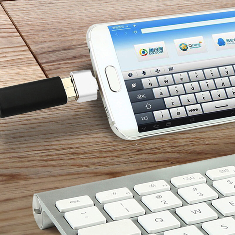 Adaptador OTG portátil Micro USB macho a USB 2,0 hembra, convertidores Android Macbook para conector Samsung y Xiaomi, 1 unidad
