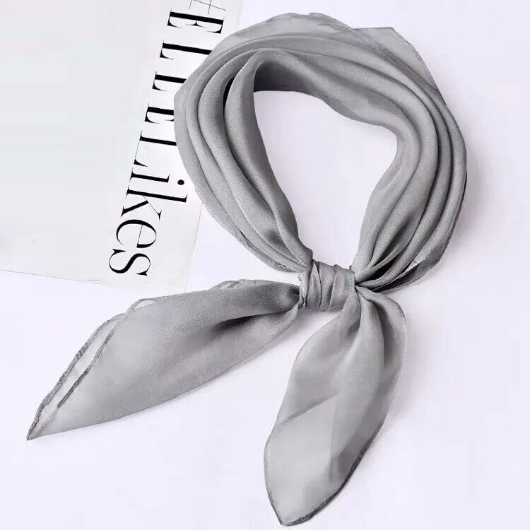 Шарф из натурального шелка, маленький шелковый тонкий шарф, модная женская лента с ручкой, маленькие женские шарфы для волос