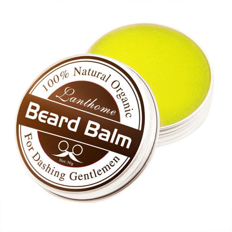 30g Man Beard Balm Natural Conditioner Beeswax Moisturizing Smoothing Effective Promte Beard Growth Beard Care Hair Product