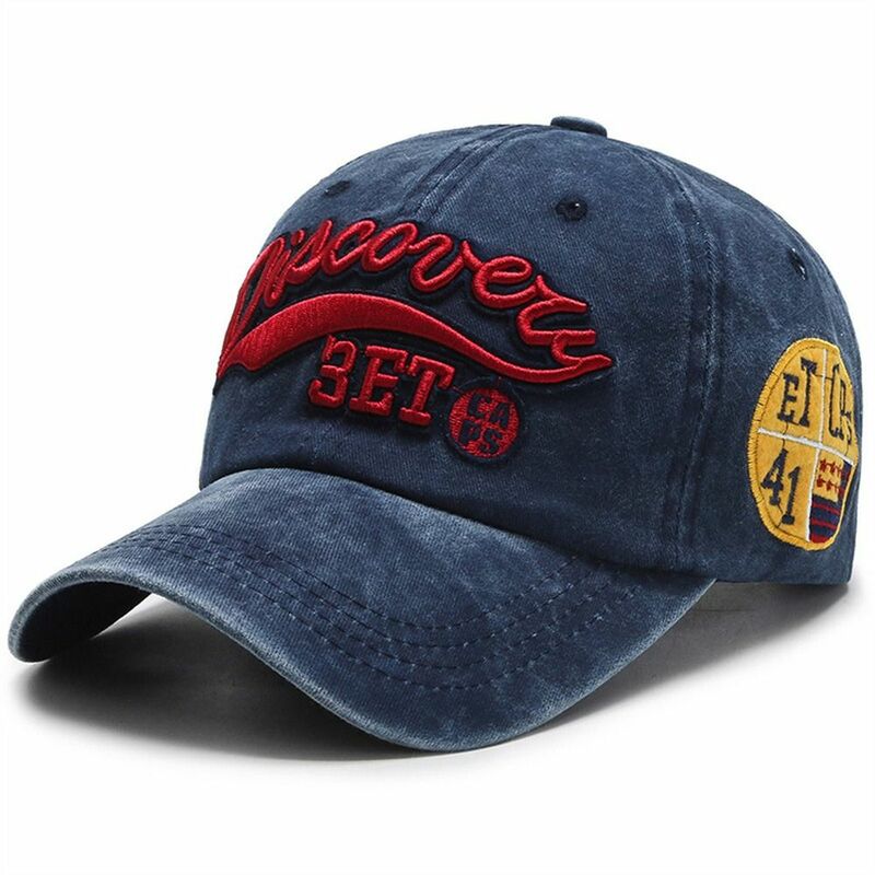 หมวกแก๊ปเบสบอลปักตัวอักษรหมวกวินเทจหมวกฮิปฮอปหมวกกันแดดล้างหมวกทรูเกอร์ฤดูร้อน