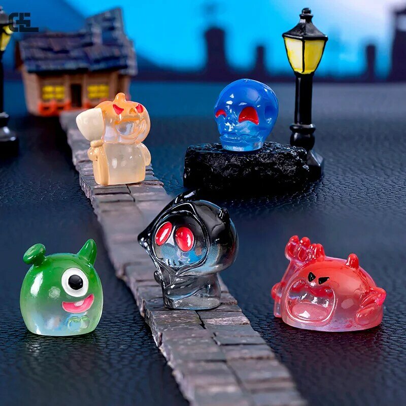 Mini boule de cristal de monstre d'Halloween, jouet l'inventaire, décor de paysage, chauve-souris, maison de courses, oeil unique, Aliments, micro, 1PC