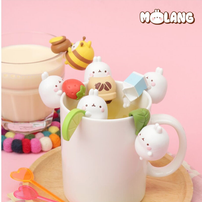 MOLANG Cup-Figurines lapin coréennes, jouets d'action, boîte surprise, sac ennemi devinettes, cadeau pour filles, ornements de modèle Kawaii